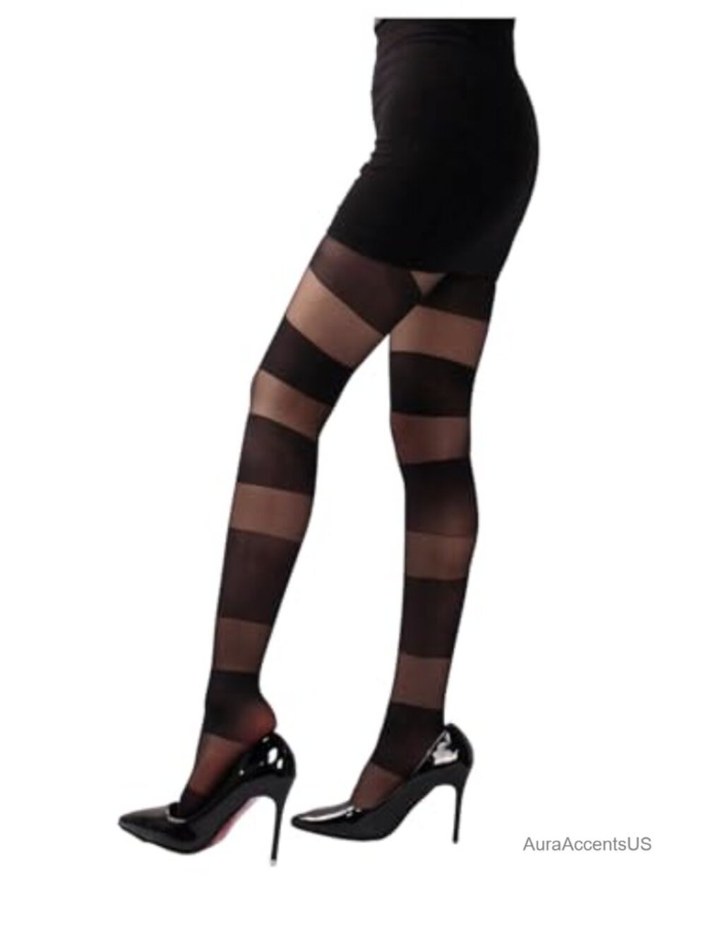 Sheer Mesh Patterned Tights Striped Colorblock Stockings for Women